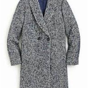 J. Crew Daphne Top Coat Italian Tweed Nayla Wool Blue Size00